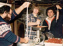 making and stuffing Sopressata